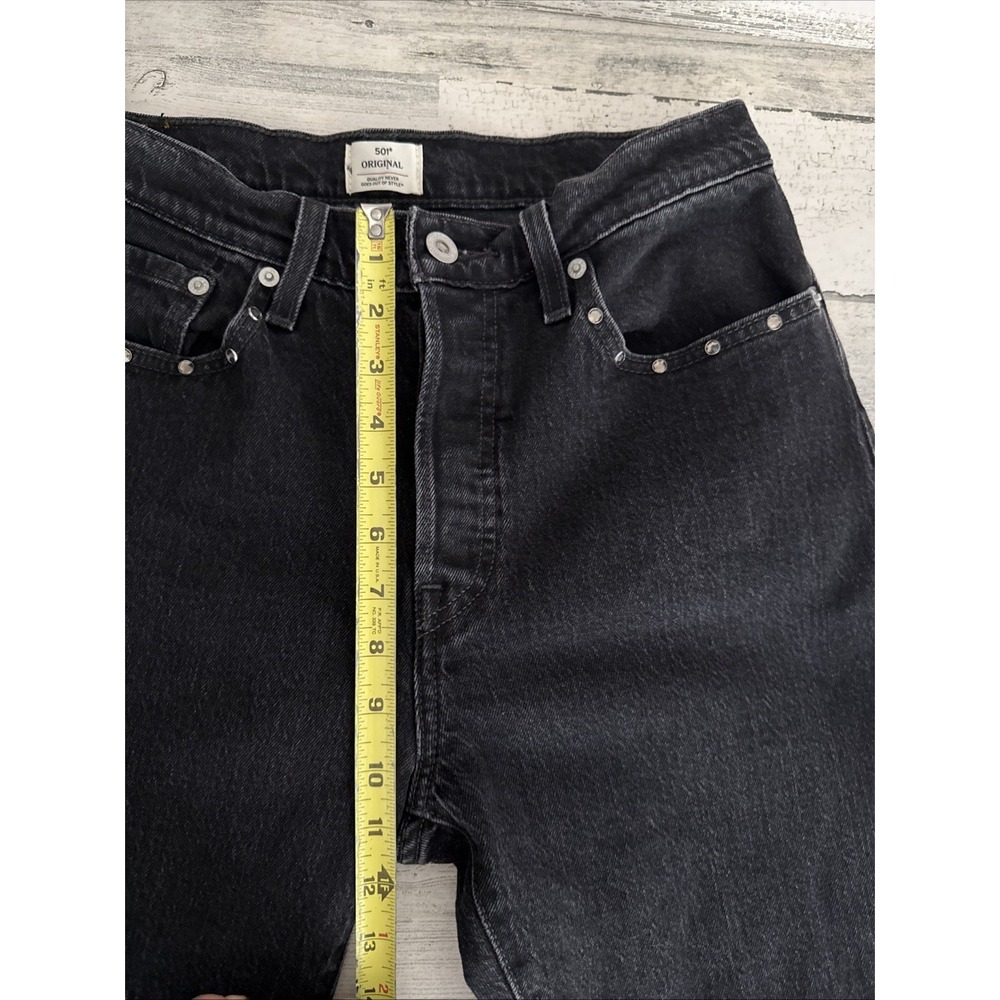 Levi's High Rise Black Straight Leg Jeans - Picture 11 of 13